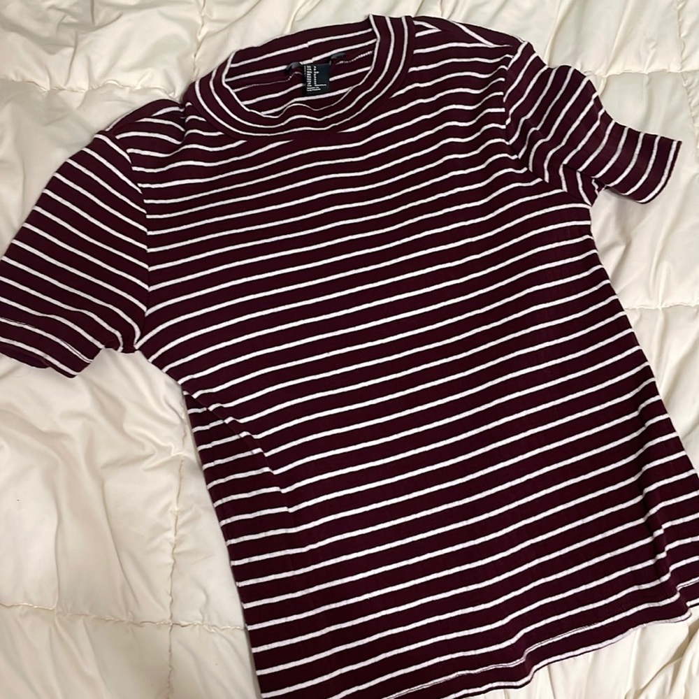 Maroon Short Sleeve Mock Top